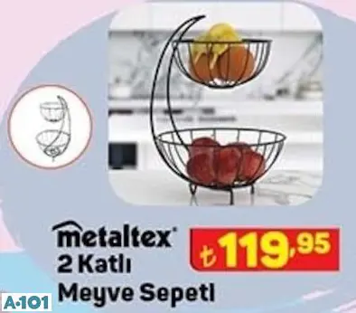 METALTEX 2 KATLI MEYVE SEPETİ METALTEX 2 KATLI MEYVE SEPETİ